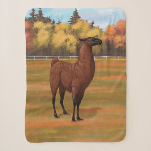 Bruin Llama in het najaar van het Boerderij Sherpa Deken