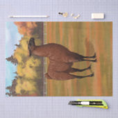Bruin Llama in het najaar van het Boerderij Tissuepapier (Craft)