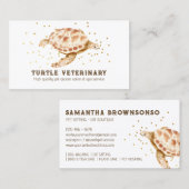 Bruin Loggerhead Zee Turtle Caretta Visitekaartje (Voorkant / Achterkant)