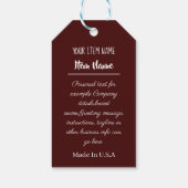 Bruin Logo Product Beschrijving Gift Label prijs  Cadeaulabel (Achterkant)