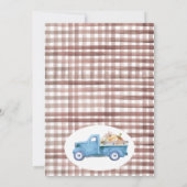 Bruin Loof Klein Pompoen Truck 1e Verjaardag Kaart (Achterkant)