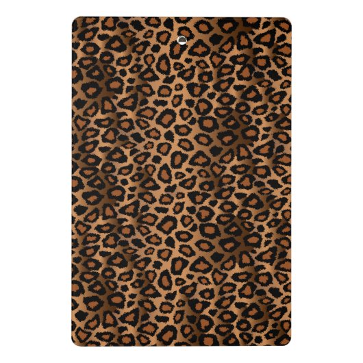 Bruin Luipaard Huidpatroon en Roze Glitter Mini Klembord (Achterkant)