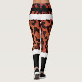 Bruin Luipaard Print Kerstman Kostuum Kerstmis Leggings (Achterkant)
