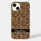 Bruin Luipaard Print Monogram Case-Mate iPhone Case (Achterkant)