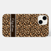 Bruin Luipaard Print Monogram Case-Mate iPhone Case (Achterkant (horizontaal))