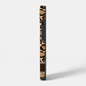 Bruin Luipaard Print Monogram iPhone Hoesje (Linkerkant)