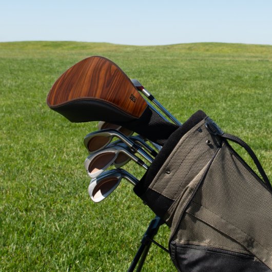 Bruin Mahogany Wood Monogram Golfheadcover (Insitu)