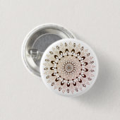 bruin mandala bloemontwerp ronde button 3,2 cm (Voorkant /achterkant)