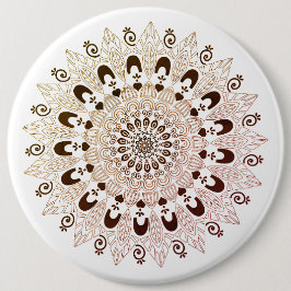 bruin mandala bloemontwerp ronde button 3,2 cm