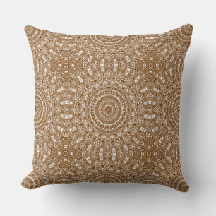 Bruin Mandala Geometrisch Patroon Kussen