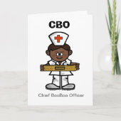 Bruin Mannelijk Verpleegster Wenskaart aan te pass Kaart (Voorkant)