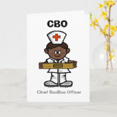 Bruin Mannelijk Verpleegster Wenskaart aan te pass Kaart (Gele Bloem)