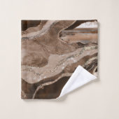 Bruin marmer Agate Gold Glitter Glam #1 Bad Handdoek (Wasdoekje)