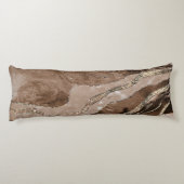 Bruin marmer Agate Gold Glitter Glam #1 Lichaamskussen (Achterkant)