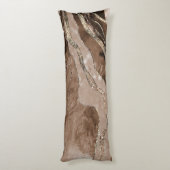 Bruin marmer Agate Gold Glitter Glam #1 Lichaamskussen (Achterkant (Verticaal))