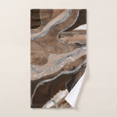 Bruin marmer Agate Silver Glitter Glam #1 Bad Handdoek (Handdoek)