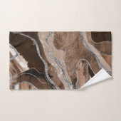 Bruin marmer Agate Silver Glitter Glam #1 Bad Handdoek (Handdoek)