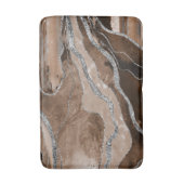 Bruin marmer Agate Silver Glitter Glam #1 Badmat (Voorkant Verticaal)