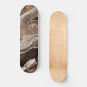 Bruin marmer Agate Silver Glitter Glam #1 Persoonlijk Skateboard (Voorkant)