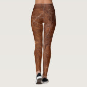 Bruin Marmer Glanzend: Luxe Textuur Achtergrond Leggings (Achterkant)