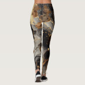 Bruin marmer met Stippen Leggings (Achterkant)