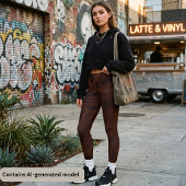 Bruin Marmer Wervelend Chocolade Abstract Patroon Leggings