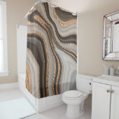 Bruin Marmeren Goud  Ontwerp Douchegordijn (In situ)