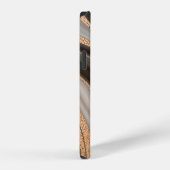 Bruin Marmeren Goud Ontwerp iPhone Hoesje (Rechterkant)