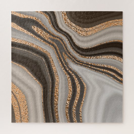 Bruin Marmeren Goud  Ontwerp Legpuzzel (Verticaal)
