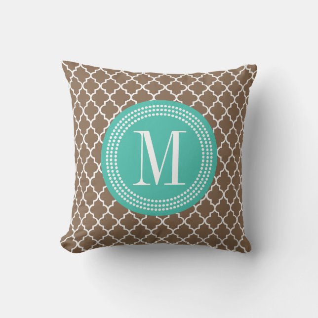 Bruin Marokkaans Lattice Personalized Kussen (Voorkant)