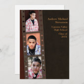 Bruin, maroon Afstudeerder Aankondiging (Voorkant / Achterkant)