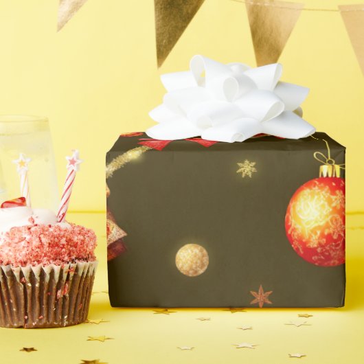 Bruin Mat Kerstontwerp Cadeaupapier (Verjaardagsfeest)