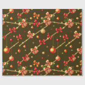 Bruin Mat Kerstontwerp Cadeaupapier (Vlak)