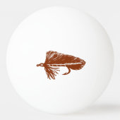 Bruin Matuka-wimpel, vliegenvisserij, vliegende ku Pingpongbal (Voorkant)