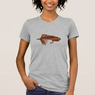 Bruin Matuka-wimpel, vliegvisserij, vliegverbindin T-shirt
