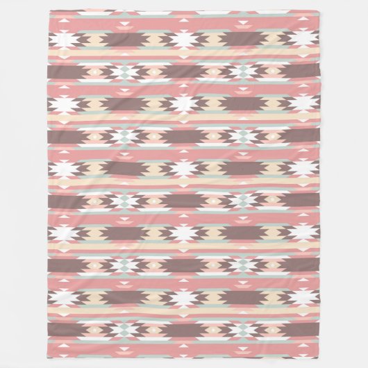 Bruin, Mauve & Green Aztec, Zuidwest-Griekenland Fleece Deken (Voorkant)