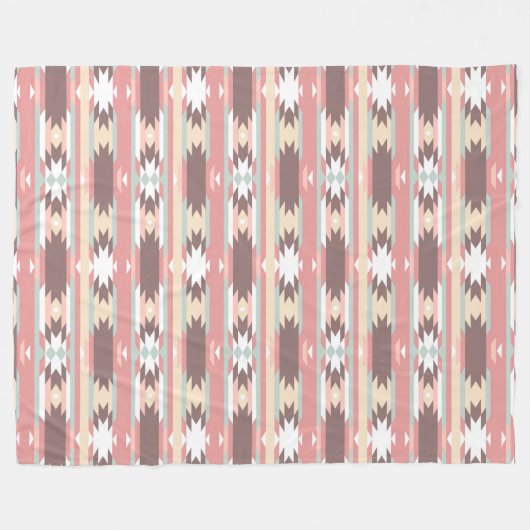 Bruin, Mauve & Green Aztec, Zuidwest-Griekenland Fleece Deken (Voorkant (Horizontaal))