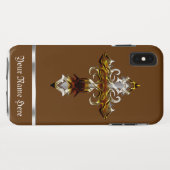 Bruin medieval Cross iPhone XS Max Hoesje (Achterkant (horizontaal))
