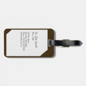 Bruin medisch klembord met stethoscoop bagagelabel (Achterkant horizontaal)