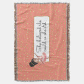 Bruin meisje Ballerina met geloofsbrieven Deken (Voorkant Verticaal)