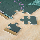 Bruin meisje en positieve woorden legpuzzel (Zijkant)