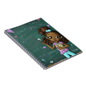 Bruin meisje en positieve woorden notitieboek (Rechterzijde)