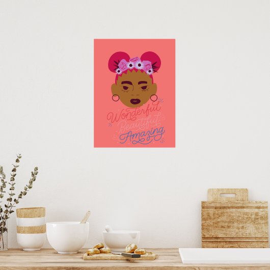 Bruin meisje: esthetische wand voor meisjes, Tween Poster (Keuken)