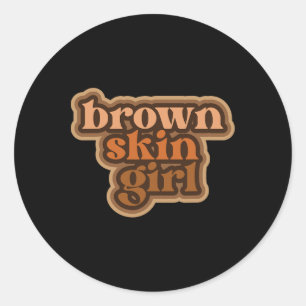 Bruin meisje Zwarte vrouw Melanin Bruin Skin Gir Ronde Sticker