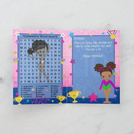 Bruin Meisjes Gymnastiek Woord Zoeken Gelukkige Ve Kaart