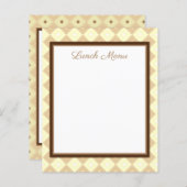 Bruin menu Lunch en diner in diamant-ontwerp (Voorkant / Achterkant)