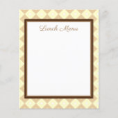 Bruin menu Lunch en diner in diamant-ontwerp (Voorkant)