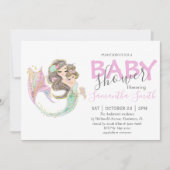 Bruin MERMAID BABY SHOWER onder het zee Aankondiging (Voorkant)