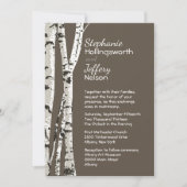 Bruin met berkenbomen bruiloft uitnodiging (Voorkant)