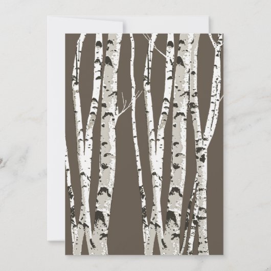 Bruin met berkenbomen bruiloft uitnodiging (Achterkant)
